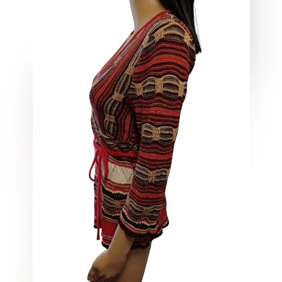 Vintage 60s 70s Colors Loose Knit Sweater - Picture 3 of 16